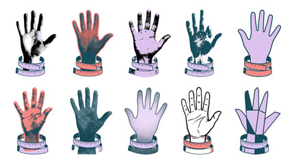 Fototapeta premium Collection of colorful gloves with various patterns and designs