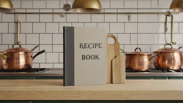 Recipe book in the kitchen.