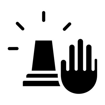 Emergency Stop Vector Glyph Icon Design