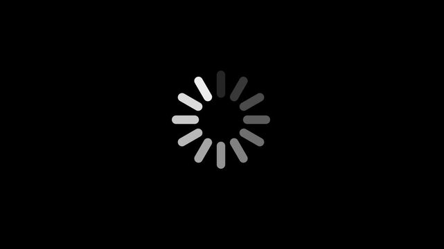 Animated of circle loading icon on transparent background with alpha channel. Wheel loading concept icon. Loading circle. Modern loading animation. Loading and buffering icon animation-looped . 4k vid