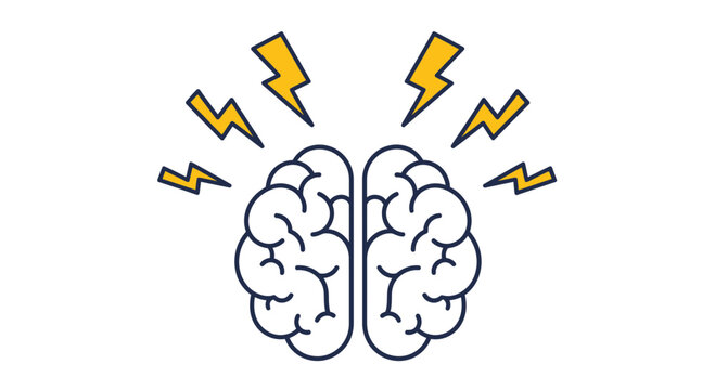 Brainstorming Concept Icon with Lightning Bolts