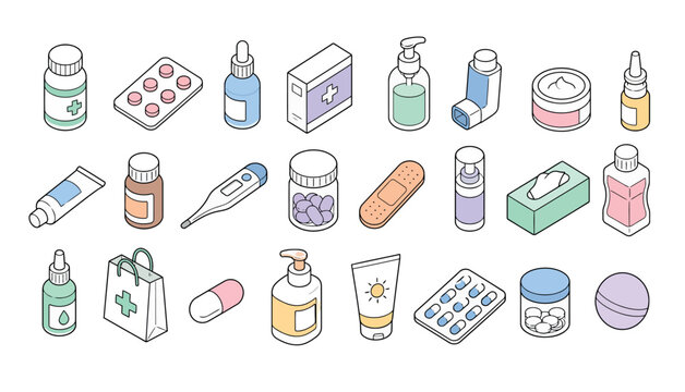 Pharmacy medicine and drug products.