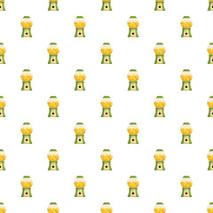 Fototapeta premium Gumball vending machines with yellow candies creating a seamless pattern