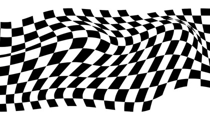 Obraz premium Checkered pattern wave design background with checkered