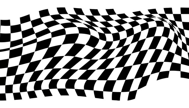 Checkered pattern wave design background with checkered