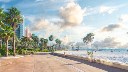 Clearwater beach with beautiful white sand in Florida USA © Maria