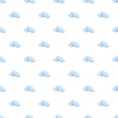 Fototapeta premium Blue slippers creating a seamless pattern on a clean white background