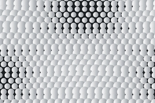 Monochromatic hexagonal dot pattern with gradient shading and circular arrangement hexagonal pattern