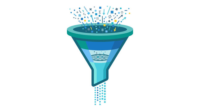 Marketing funnel, sales process, conversion optimization, business growth isolated on White Background eps