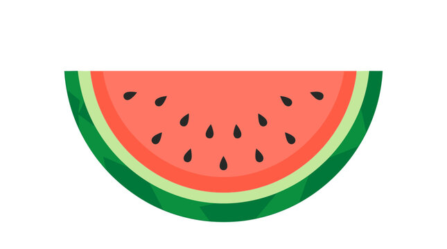 Watermelon slice, fruit icon, summer food, colorful illustration isolated on White Background eps