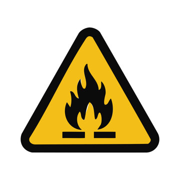 Flammable materials warning sign and symbol.
