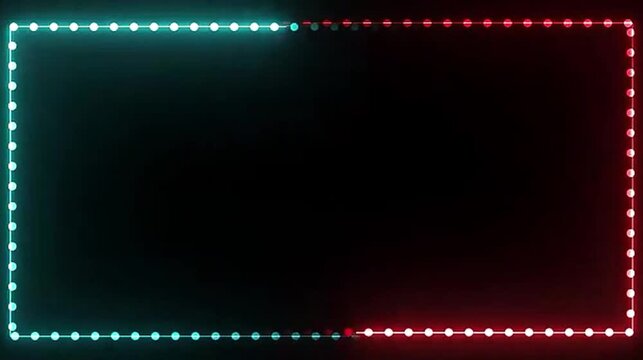 Red and blue dotted border frame animation a rectangular frame created