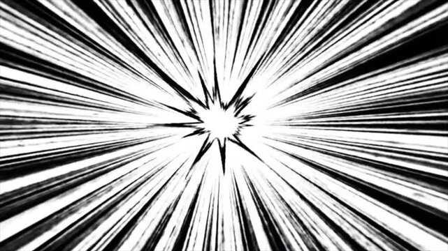 White radial light burst explosion effect on black background.