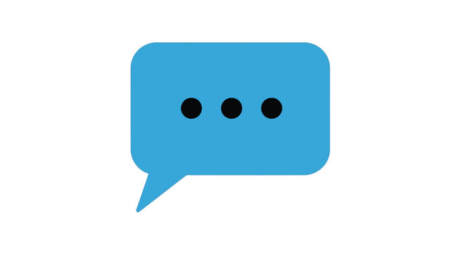 Blue speech bubble icon with three dots representing a chat or messaging interface