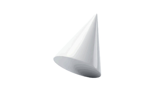 Vector illustration of 3d render of a white cone on a transparent background
