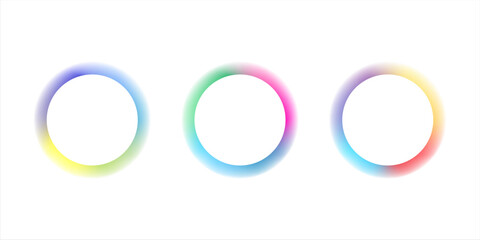 Colorful Abstract Gradient Spheres With Soft Blur and Vibrant Circular Swirls On White © Anaaya Azahra