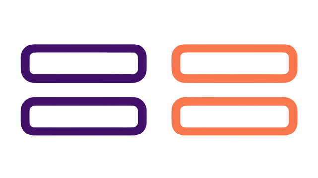 Geometric linear boundaries with rounded vertices exhibiting high chromatic saturation in purple and orange pigments