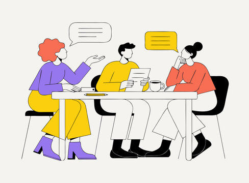 Business team meeting and collaboration illustration