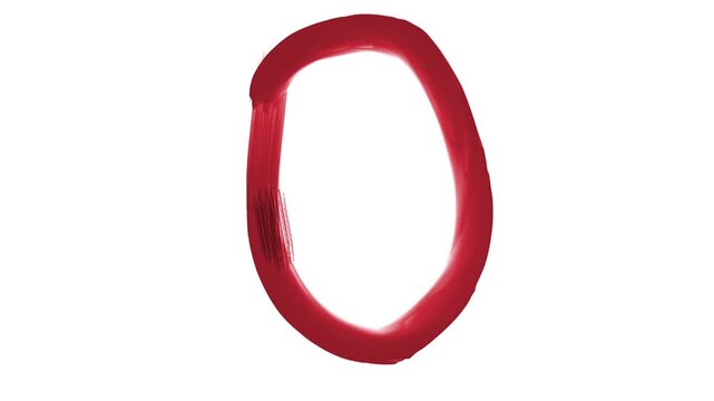A brush stroke of the number zero