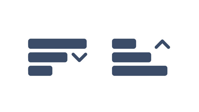 Parallel horizontal bars of varying lengths in dark blue pigment with directional vectors for vertical displacement