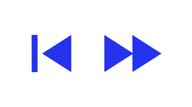 Blue geometric composition consisting of acute triangles and a perpendicular rectangular bar on a white plane
