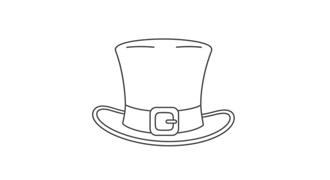 A simple line art drawing of an irish hat with buckle