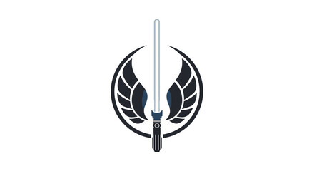Fototapeta premium Jedi Order Symbol with Lightsaber and Wings - Sci-Fi Emblem