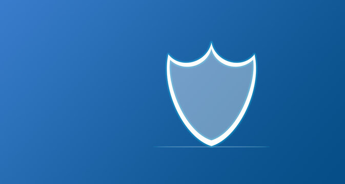 blue medieval shield icon isolated on blue background. medieval shield.
