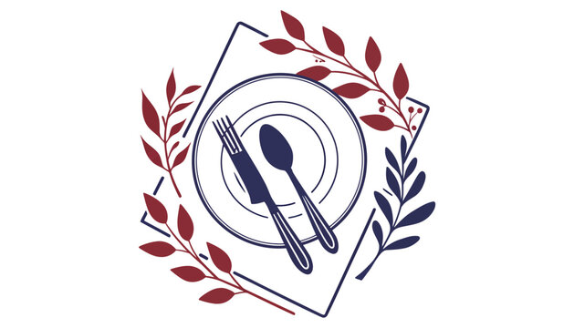 Dining tableware plate spoon fork cutlery graphic design