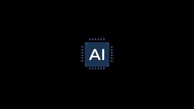 AI chip held by circuit connections spreading outward. Digital technology concept showing artificial intelligence hardware and futuristic semiconductor innovation. on transparent background.