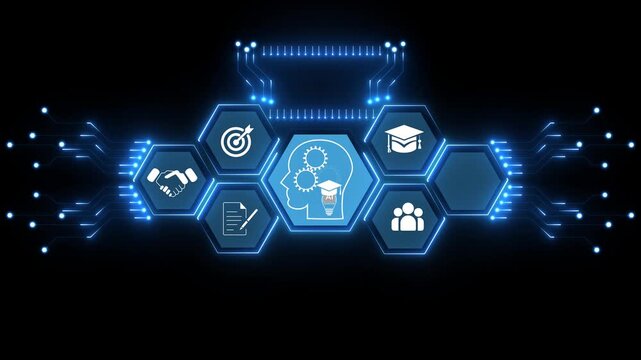 TOOLBOX - Glowing Neon Sign on transparent with icons animated. rendered royalty free stock illustration. Can be used for online banner ads and direct mailers. .