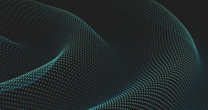 Abstract Blue Tech Dot Mesh Wave on Dark Background Animated Seamless Loop