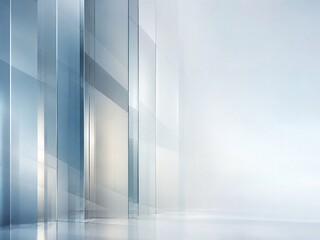 Fototapeta premium Modern Glass Architecture Abstract Background with Soft Gray Gradients