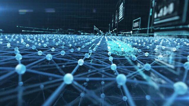Abstract Digital Network Representing Global Connectivity Communication Systems and Advanced Data Processing Infrastructure Concept Background Visualization
