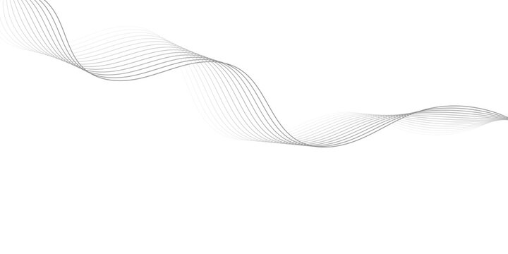Abstract flowing lines forming smooth wave pattern on white background for modern digital design template.