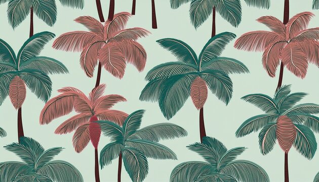 seamless pattern with palm trees