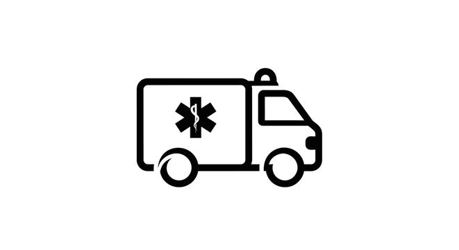 Ambulance icon emergency vehicle symbol against a clean white background