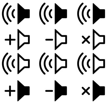 speaker volume icon set vector