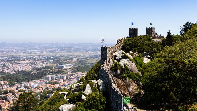 Panoramic View of Sintra from the Walls of the Moorish Castle (Castelo dos Mouros)