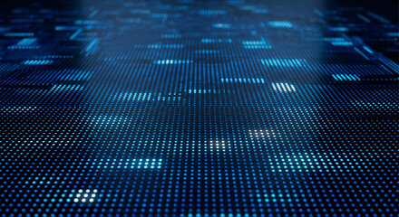 Blue LED Data Grid Surface For Digital Technology Background © Lupion