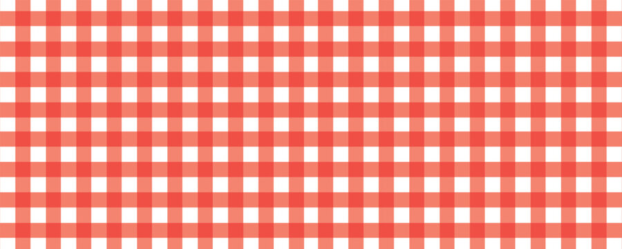 Red Gingham Check Pattern Background With Retro Picnic Tablecloth Texture For Summer Design
