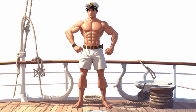 Muscular Man Wearing White Shorts.