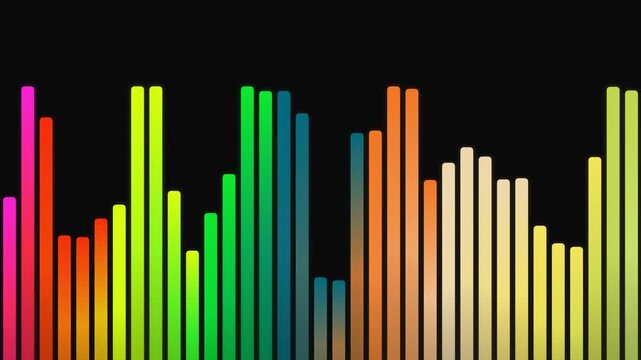 sound wave colorful bars on black background