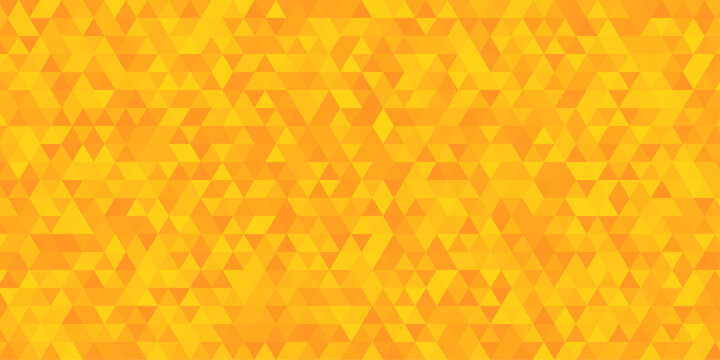 Abstract yellow Triangular mosaic texture pattern background.