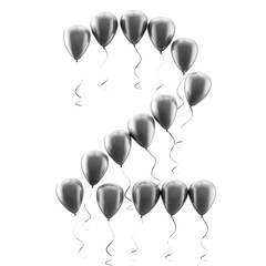 Obraz premium Globo plateado brillante con el número dos, aislado sobre fondo blanco; ideal para la celebración del segundo cumpleaños o aniversario, tanto para eventos como para tarjetas de felicitación.