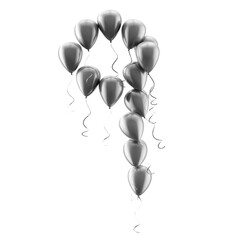 Obraz premium Globo plateado brillante con el número nueve, aislado sobre fondo blanco; ideal para la celebración del noveno cumpleaños o aniversario, tanto para eventos como para tarjetas de felicitación.