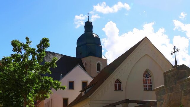 the historic german town of eisleben 4k video