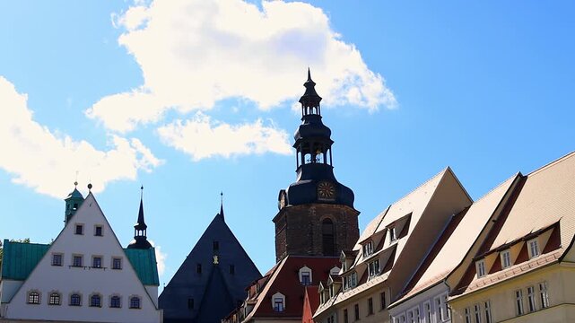 the historic german town of eisleben 4k video
