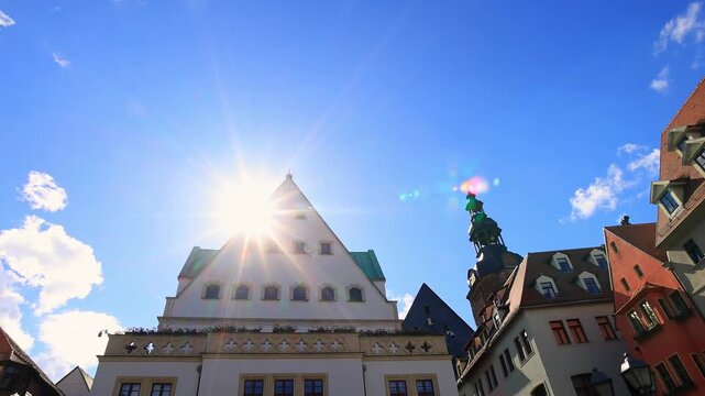the historic german town of eisleben 4k video
