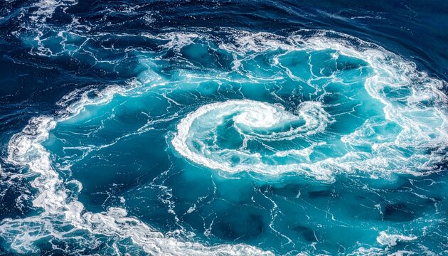 渦潮が海面に力強く巻くダイナミックな自然の光景